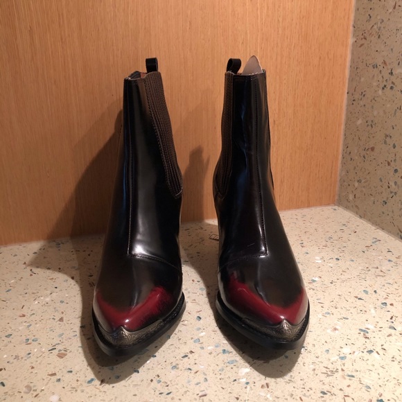 Jeffery Campbell burgundy cowboy boots Size 8 BNWOT - Picture 1 of 4